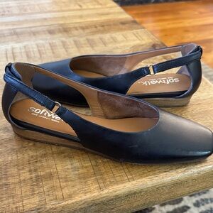 SoftWalk Women's navy blue Venice Slingback leather flats shoes